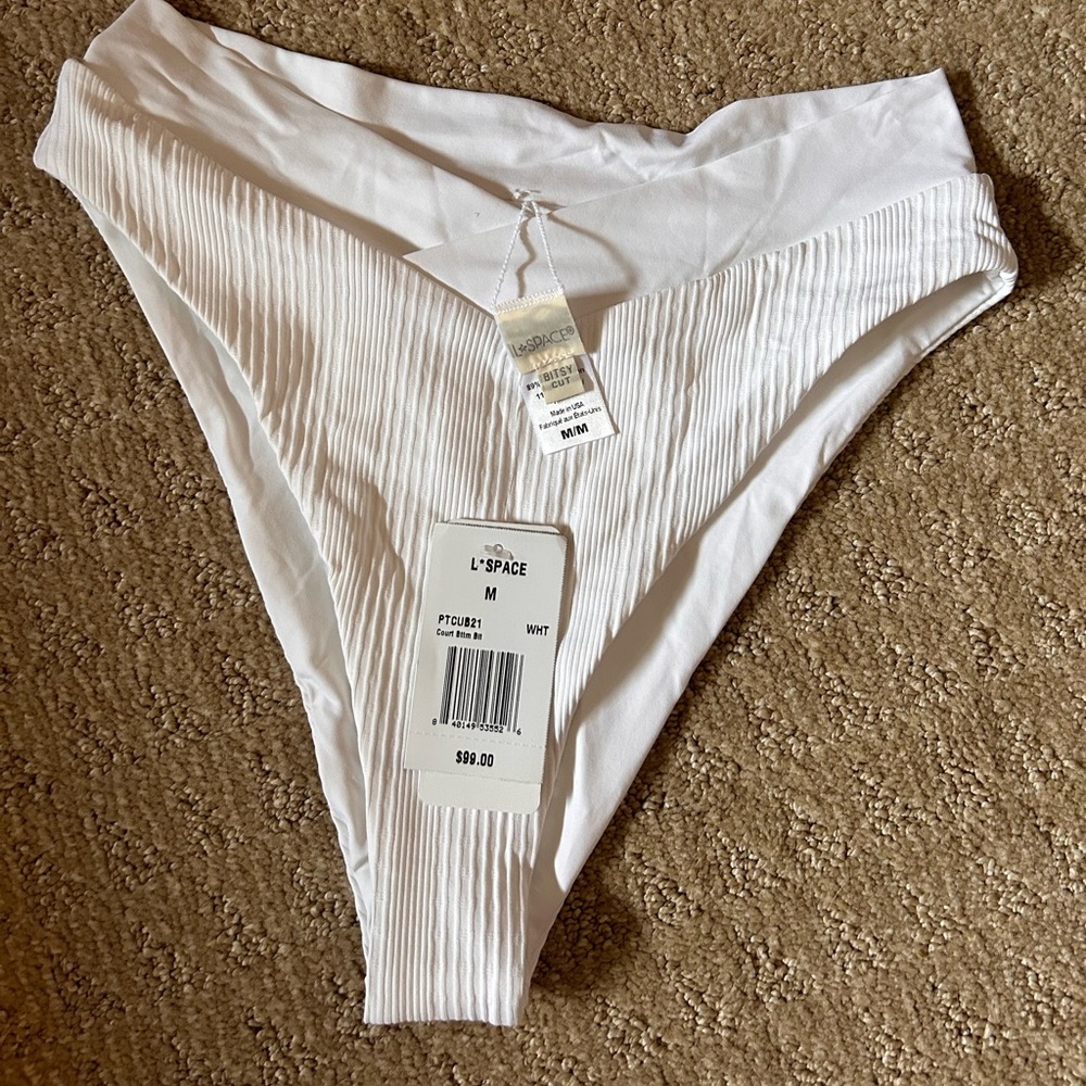 L *Space Court Bikini Bottom in White